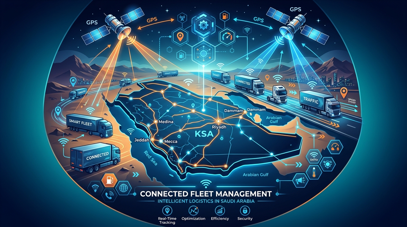 نظام تتبع المركبات زين 2026: أول نظام سعودي لإدارة الأسطول 3 الأساطيل المتصلة بتقنية GPS في السعودية